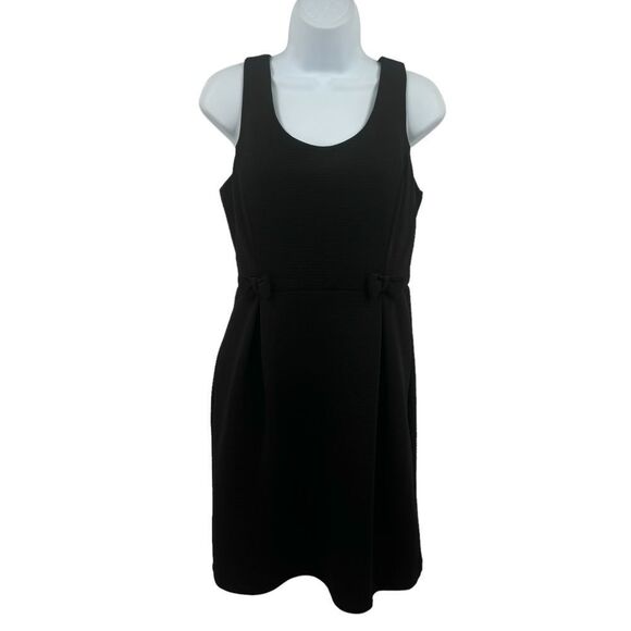 LC Lauren Conrad Bow Textured Little Black Pleated Dress - Picture 2 of 11